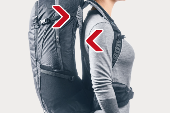 Falsche Rucksackeinstellung: Rucksack sitzt zu hoch